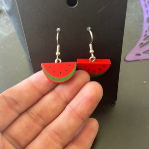 Wooden Watermelon Earrings